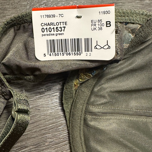 Marie Jo women’s Elegant Green Floral  Embroidered Bra size UK 38B NWT - Picture 5 of 8